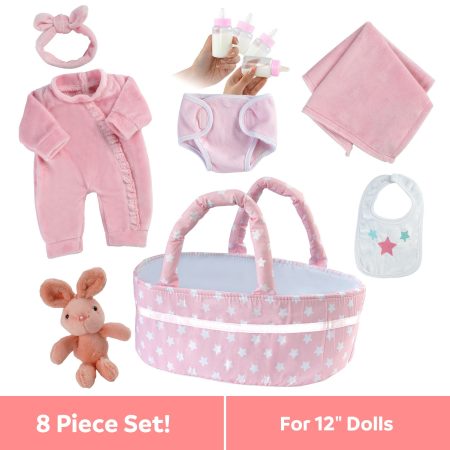 [Suitable for 12'' reborn doll][It's a Girl!] Adoption Reborn Baby Clothes Essentials-8pcs Accessories Gift Set 2024 -Creativegiftss - [product_tag] RSAJ-Creativegiftss