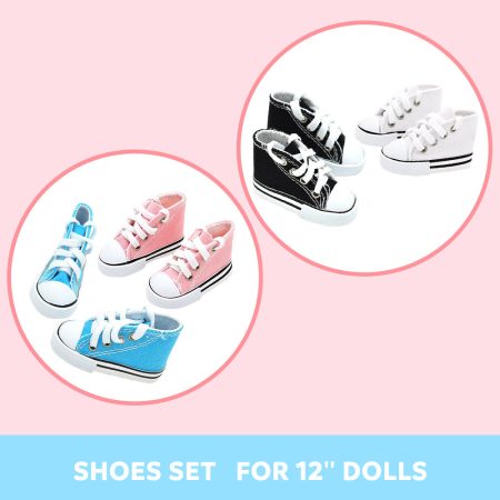 [For 12'' Dolls] Baby Shoes for 12 Inches Reborn Dolls (Set of 2 Pairs) Sneakers Accessories Set -Creativegiftss - [product_tag] RSAJ-Creativegiftss
